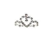 Kate Marie C7817 Rhinestone Crown Tiara Comb in Silver