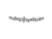 Kate Marie 10239 Rhinestone Crown Tiara Headband in Silver