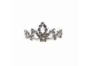 Kate Marie C7806 Rhinestone Crown Tiara Comb in Silver