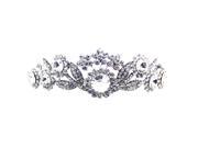 Kate Marie 9309 Rhinestone Crown Tiara Headband in Silver