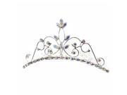 Kate Marie DH4245C Rhinestone Crown Tiara Comb in Silver