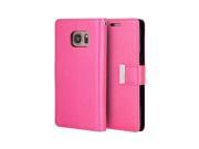 Samsung Galaxy S7 Compartment Card Slots Wallet Pouch Hot Pink