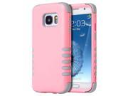 Samsung Galaxy S7 3 Pieces Hybrid Case Light Pink Gray Skin