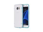 Samsung Galaxy S7 Fusion Candy Case 4 Dots Blue Trim And Clear Back