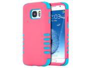 Samsung Galaxy S7 3 Pieces Hybrid Case Pink Blue Ski