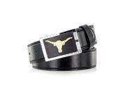 Faddism Unisex Genuine Leather Belt Golden Bull Black Medium