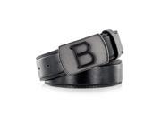 Faddism Unisex Genuine Leather Belt Big B Black Extra Large