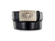 Faddism Unisex Genuine Leather Belt Golden Ox Black Medium