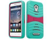 Alcatel POP Astro Armor Case Stand Hot Pink PC Teal Blue SK