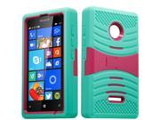 Nokia Lumia 435 Armor Case Stand Hot Pink PC Teal Blue SK