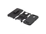 Motorola Z Force Hybrid Case Black Skin Black PC With H Style Stand Holster Combo