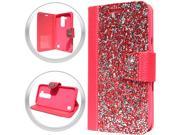 XL LG Stylo 2 LS775 Rock Wallet Hot Pink