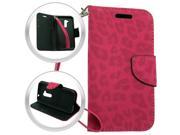 LG Joy H220 Wallet Pouch Hot Pink Leopard