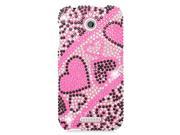HTC Desire 510 Diamond Cover Heart Pink Black 384