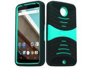 XL Motorola Nexus 6 Armor Case w Stand Teal Blue