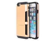 Apple Iphone 6 6S Plus Hybrid Clip Card Case With Lock Stand Gold