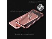 Apple Iphone 7 Diamond Jewel Transparent Tpu Ring Case With Chrome Bling Frame Pink
