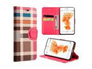 Apple Iphone 7 Plaid Wallet With Card Slot Hot Pink