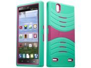 XL ZTE Lever LTE Z936L Armor Case Stand Hot Pink Teal Blue