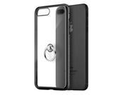 Apple Iphone 7 Plus Diamond Jewel Transparent Tpu Ring Case With Chrome Bling Frame Black
