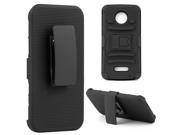 Moto Z Play Hybrid Case Black Skin Black Pc With H Style Stand