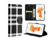 Apple Iphone 7 Plaid Wallet With Card Slot Black