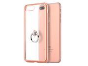 Apple Iphone 7 Plus Diamond Jewel Transparent Tpu Ring Case With Chrome Bling Frame Pink