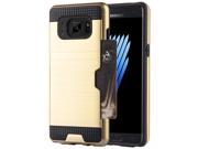 Samsung Galaxy Note 7 Hybrid Card To Go Case Black TPU With Silk Back Plate Gold
