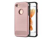Apple Iphone 7 Carbon Tech Silk Hybrid Pc Tpu Cover Case Rose Gold