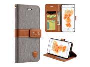 Apple Iphone 7 Plus Union Pouch Fabric Leather Wallet Case Grey