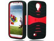 Samsung Galaxy S4 Armor Case w Stand Black Red PC