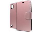 LG Tribute HD LS676 Brushed Wallet Pouch Rose Gold