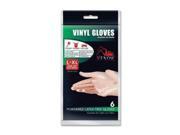 Disposable Gloves Vinyl Latex free L XL 6 PK Clear