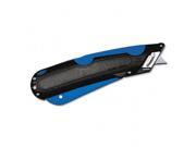 COSCO 091508 Easycut Cutter Knife w Self Retracting Safety Tipped Blade Black Blue