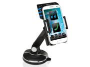 GOgroove FlexSMART SP4 Car Kit Windshield Dashboard Cradle Mount Holder and FM Transmitter w Audio Music Playback Handsfree Calling Charger for HTC One Ma