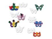 Creativity Street Die Cut Mardi Gras Masks Paper 6 Styles 9 x 4 White 24 Pack