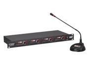 Rack Mount 4 Channel Desktop Conference UHF Wireless Microphone System