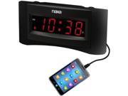NAXA NRC 165 Easy Read Dual Alarm Clock with USB Charger