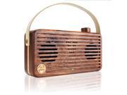 GOgroove Universal Retro Wood Bluetooth Speaker BlueSYNC WUD with Wireless NFC Technology Integrated Microphone and Portable Carry Handle Works with Apple