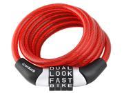 WORDLOCK CL 455 RD Combination Non Resettable Cable Lock Red