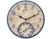 TAYLOR 91501 14 By the Sea Poly Resin Clock with Thermometer