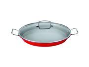 Cuisinart ASP 38CR Non Stick 15 Paella Pan With Glass Lid Red