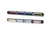 Intellinet Cat5e Color Coded Patch Panel 24 Port s 24 x RJ 45 1U High 19 Wide Rack mountable