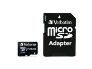 Verbatim 128GB Premium microSDXC Memory Card with Adapter UHS I Class 10 TAA Compliant Class 10 UHS I U1 45 MB s Read1 Pack
