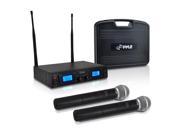 Premier Series UHF Wireless Microphone System with 2 Handheld Mics Dual Charge Docks Selectable Frequency LCD Display Rack Mountable