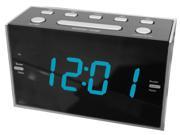 SYLVANIA SCR1053 1.2 Jumbo Digit Dual Alarm Clock Radio with Blue LED
