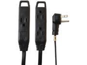 AXIS 45515 3 Outlet Indoor Extension Cord 8ft Black