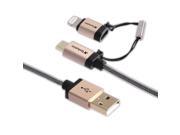Verbatim Sync & Charge microUSB Cable with Lightning Adapter, 47- Inch Braided Champagne 99218 Verbatim Sync & Charge microUSB Cable with Lightning Adapter, 47- Inch Braided Champagne 99218