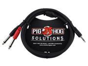 Pig Hog 10 3.5mm Stereo to Dual 1 4 Mono Male Breakout Cable PB S3410