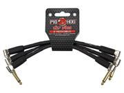 Pig Hog Lil Pigs Vintage black Woven 6 In Patch Cables 3 Pack